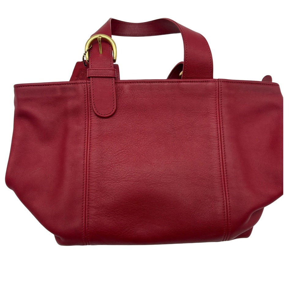 STUNNING COACH VINTAGE RED WAVERLY LEATHER TOTE BAG 4133 - Picture 8 of 9